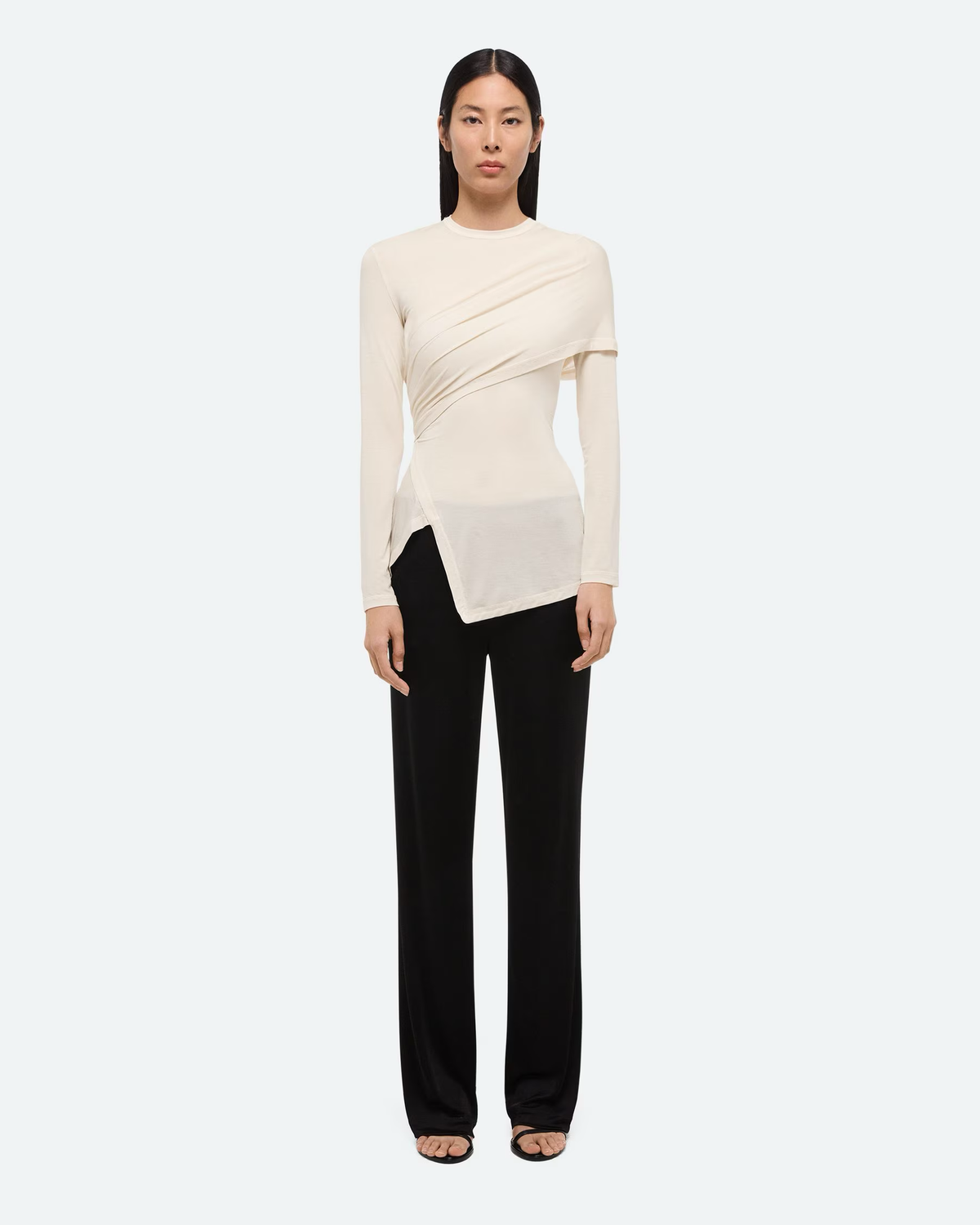 Helmut Lang | Protection Crewneck Top in Vanilla