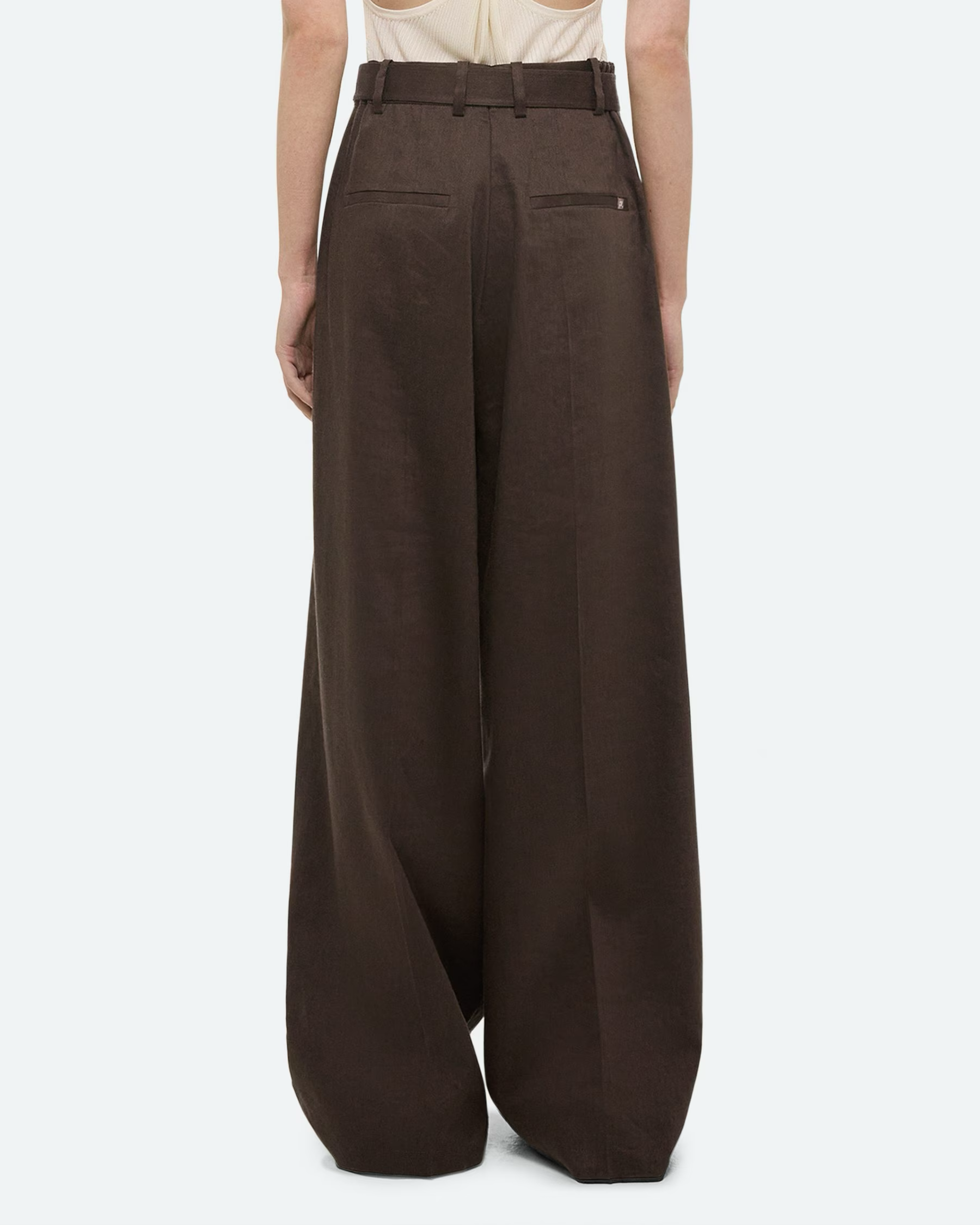 Helmut Lang | Linen Pleated Wide Trousers