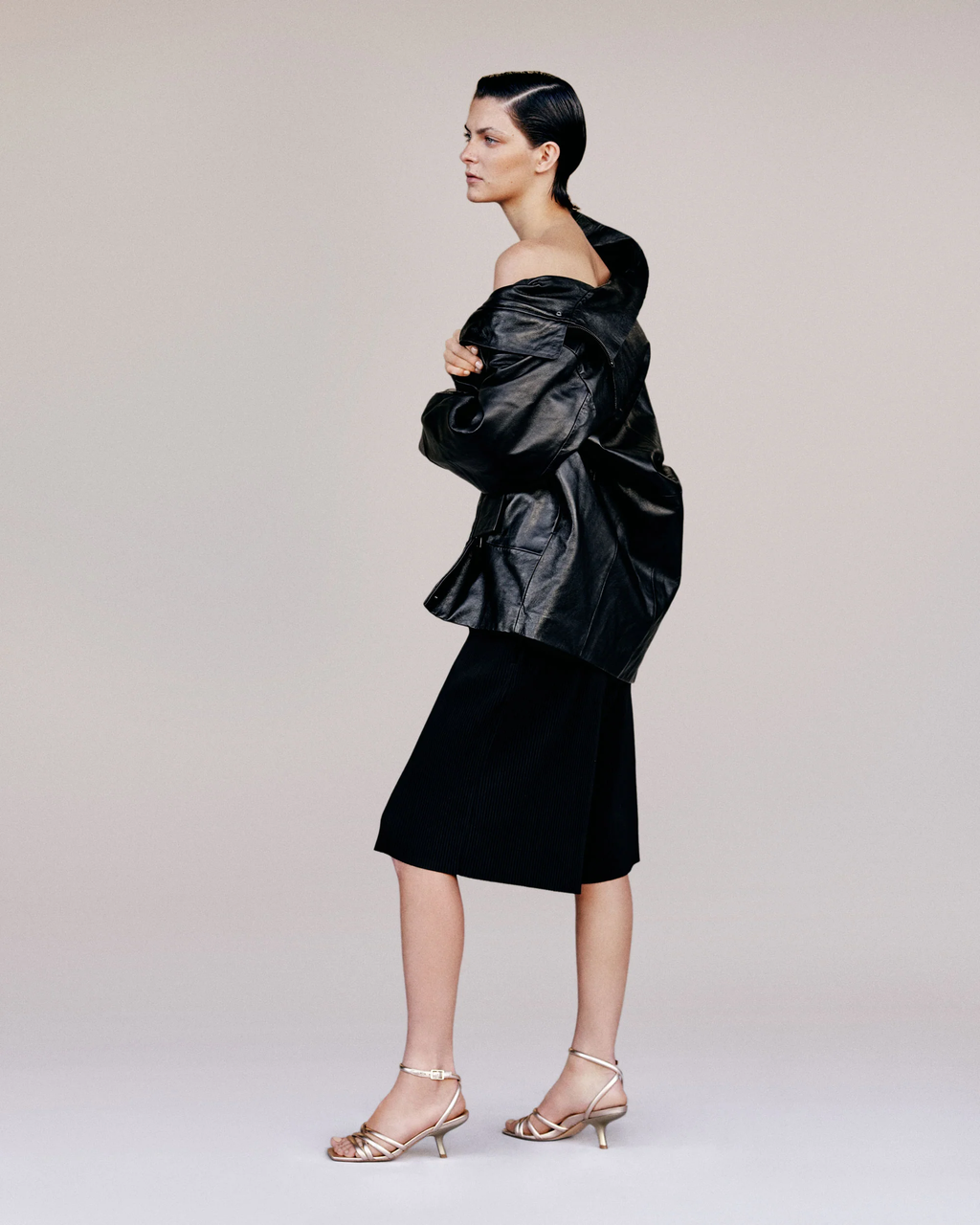 Marion Parke | Clara Angled Heel in Soft Gold