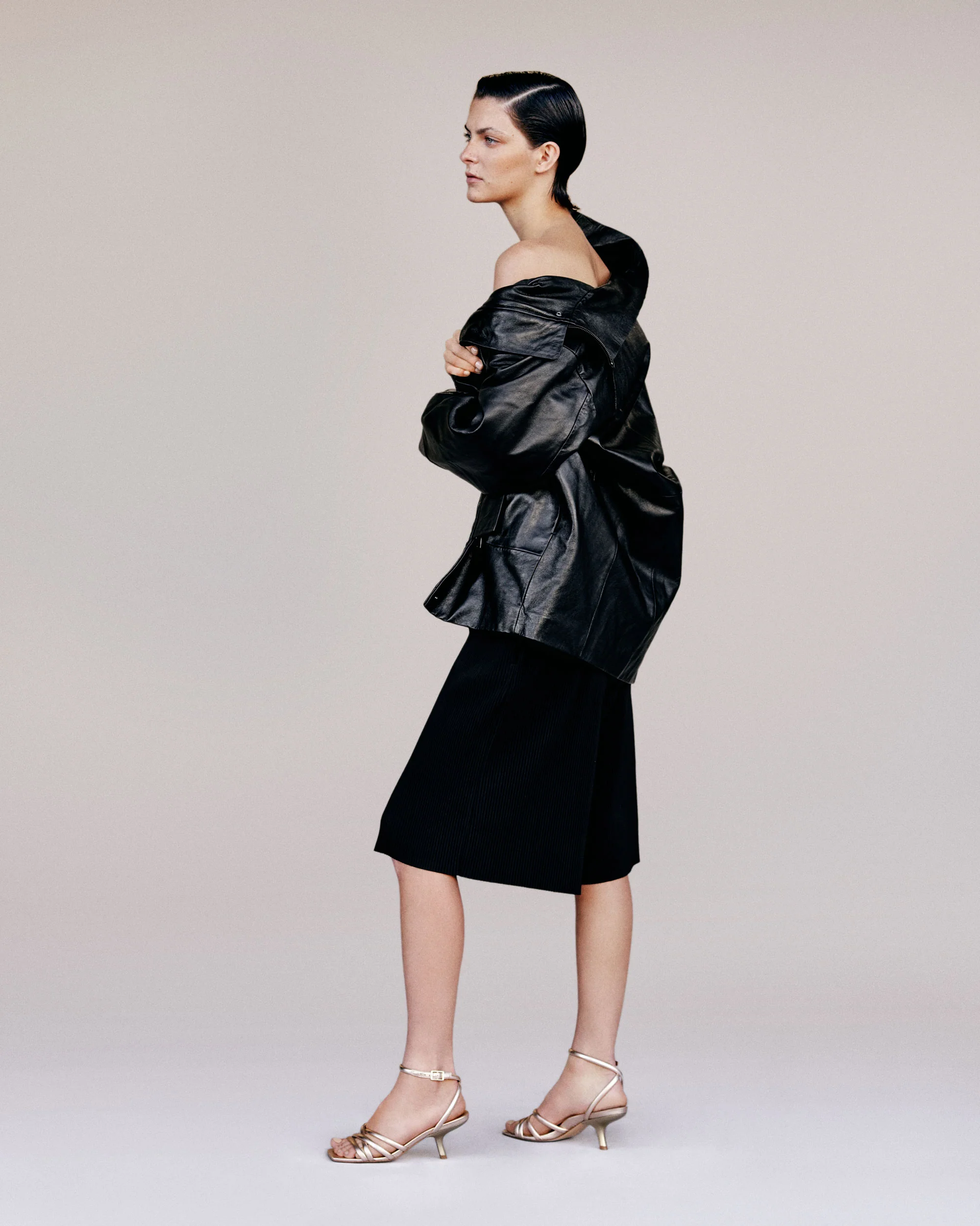 Marion Parke | Clara Angled Heel in Soft Gold