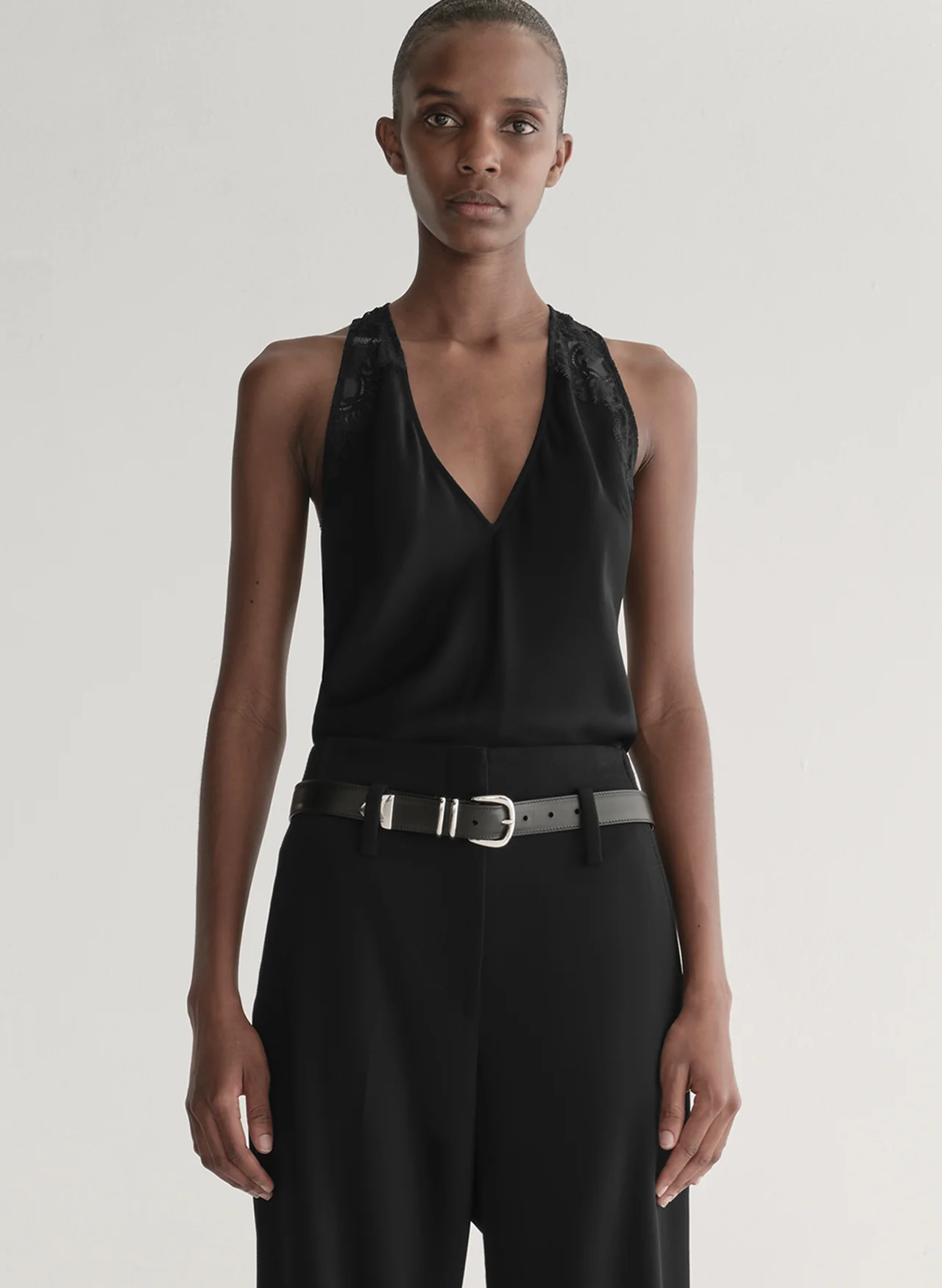 A.L.C. | Wes Satin And Lace Top