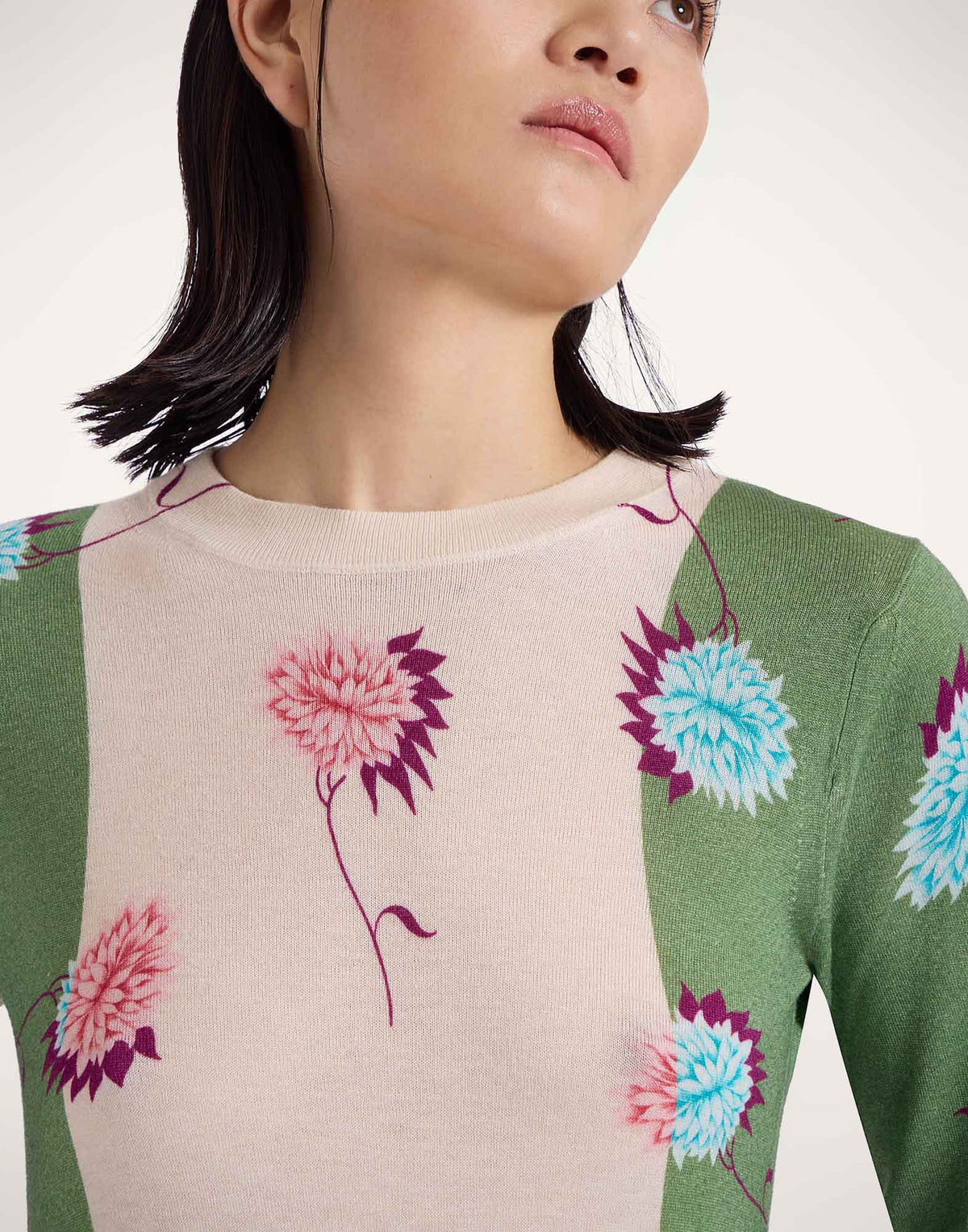 La Double J | Silky Crew Neck in Derby Placee