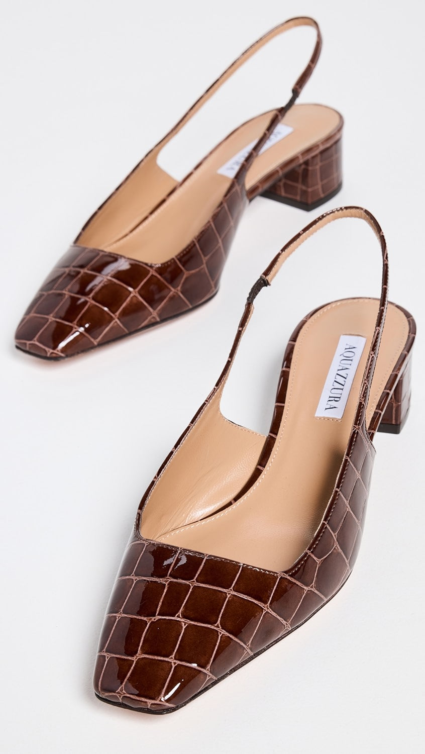 Aquazzura | Ginza 35 in Patent Croc-effect