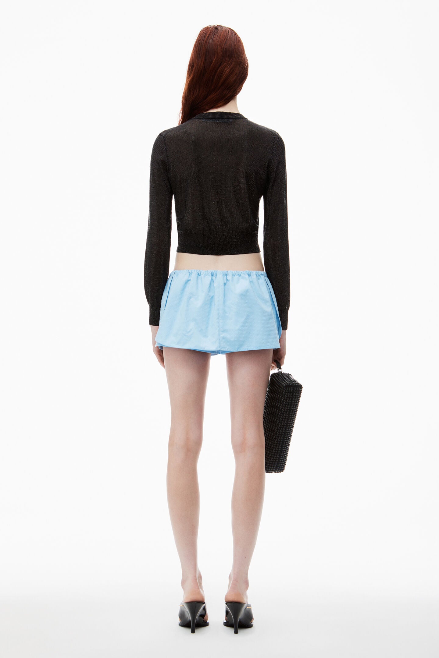 Alexander Wang | Cropped Cardigan in Clear Bead Hotfix