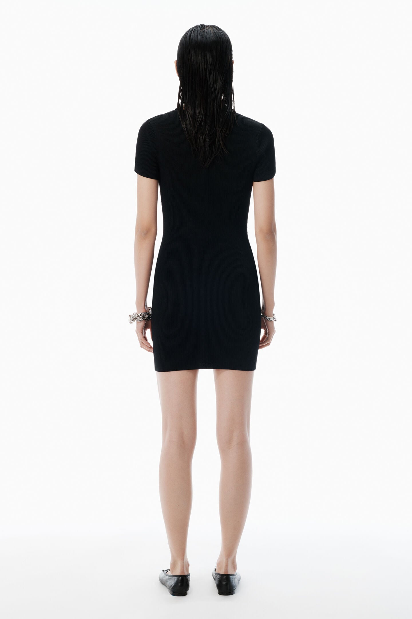 Alexander Wang | Black Logo Nameplate Bodycon Minidress