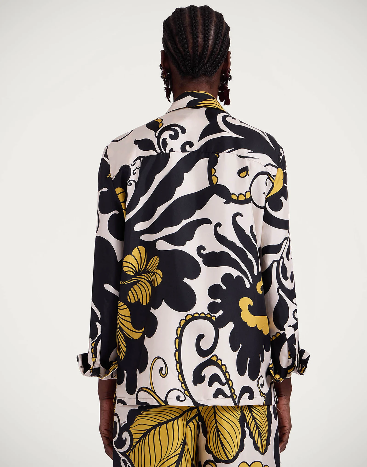 La Double J | Boy Shirt in Marea Black & White Silk Twill