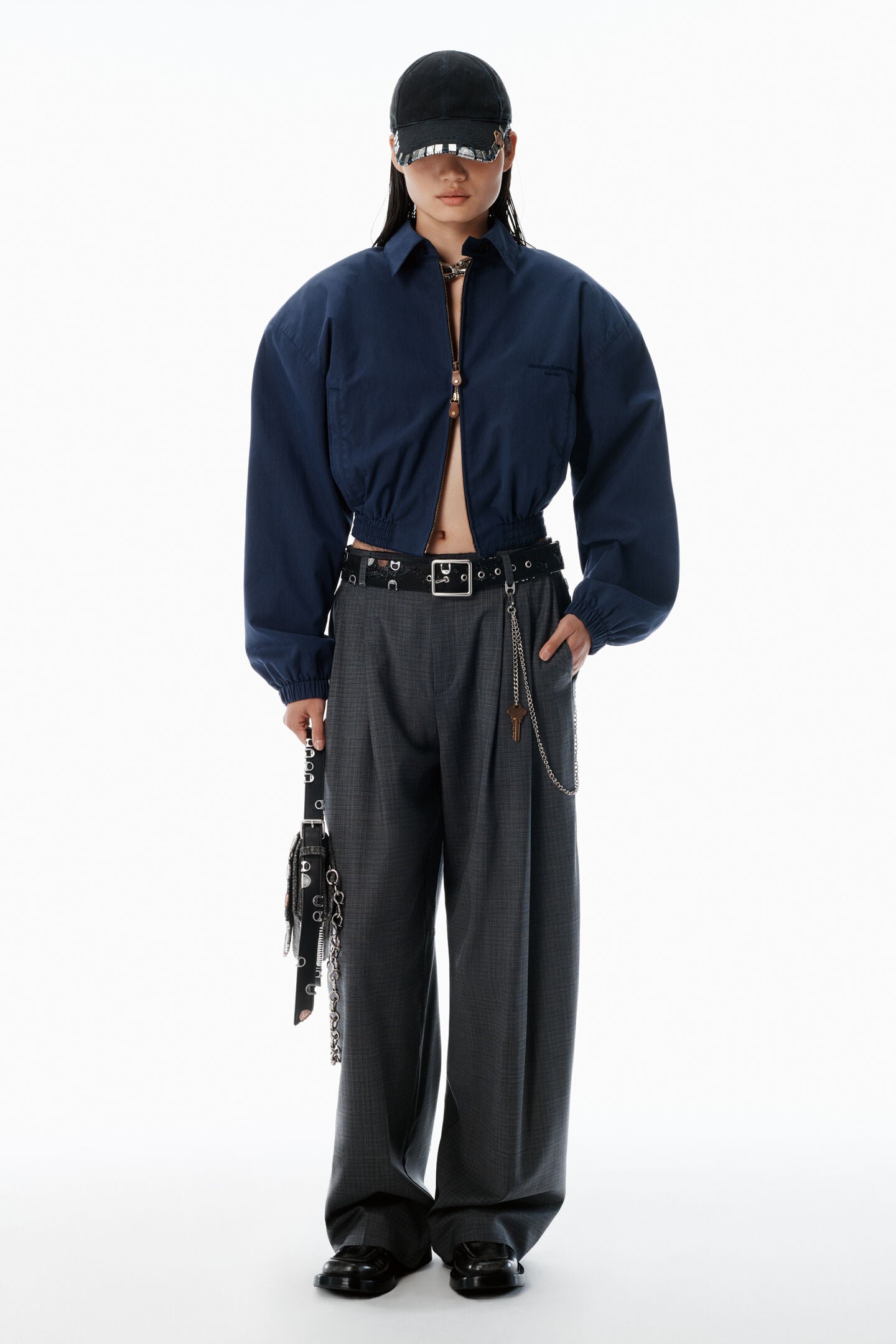 Alexander Wang | Grey Wool-Blend Mid-Ride Pants