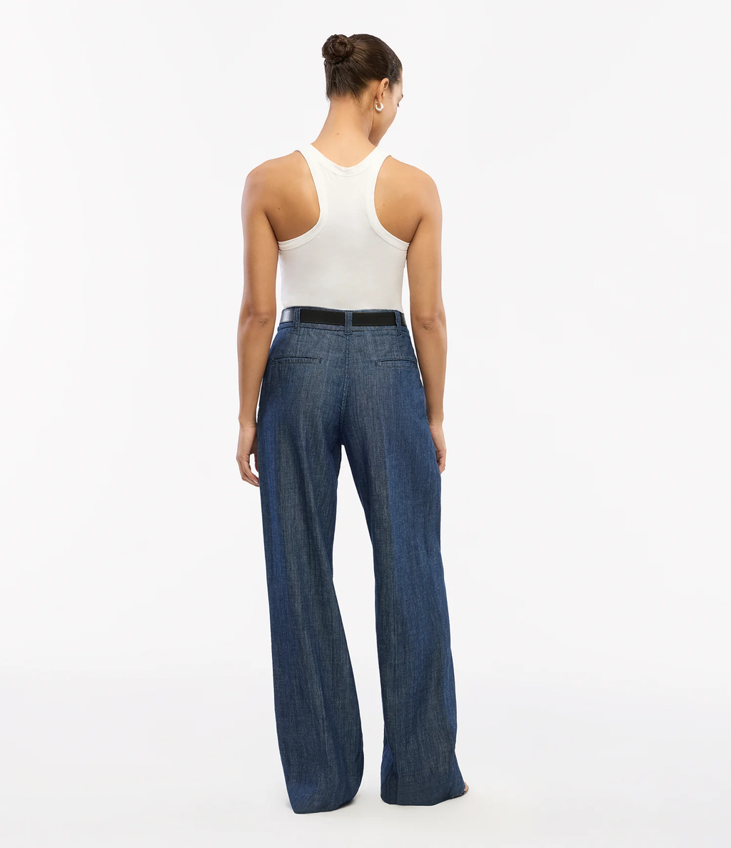 Another Tomorrow | Chambray Relaxed Wide Leg Pants