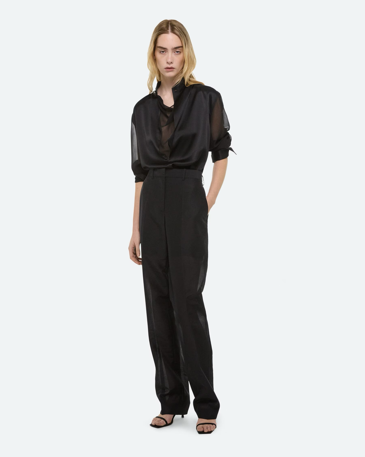 Helmut Lang | Relaxed Cowl Shirt in Black