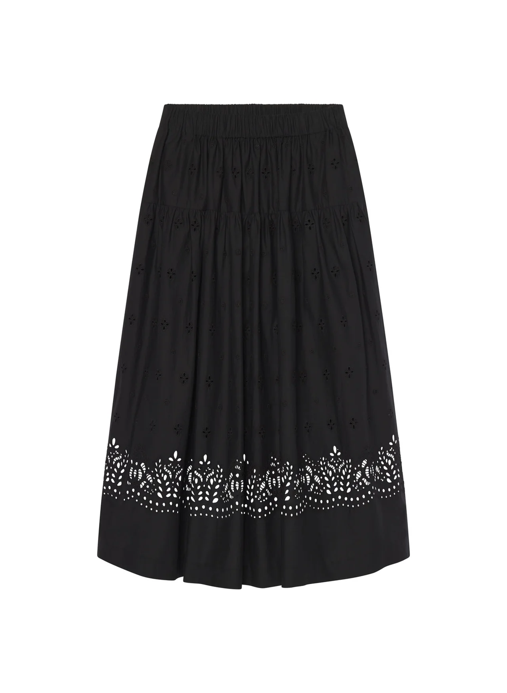A.L.C. | Jay Embroidered Cotton Midi Skirt