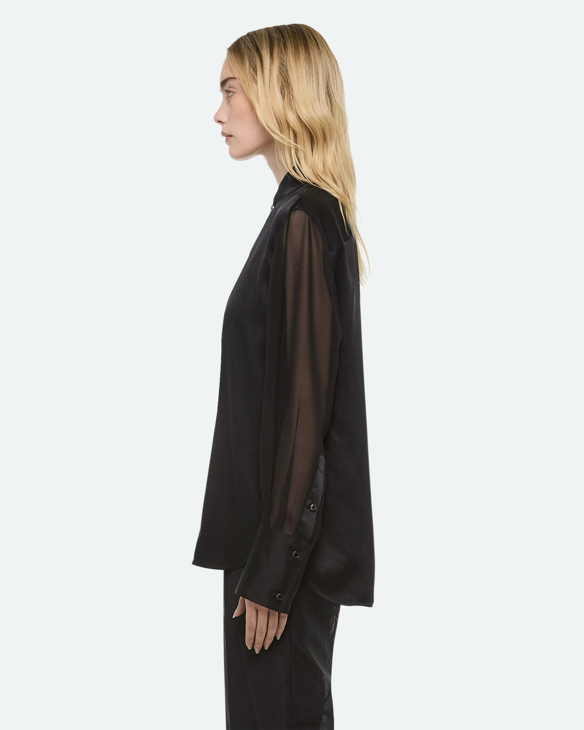 Helmut Lang | Relaxed Cowl Shirt in Black