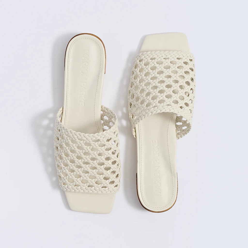 Marion Parke | Sabrina Flat Sandal in Ivory