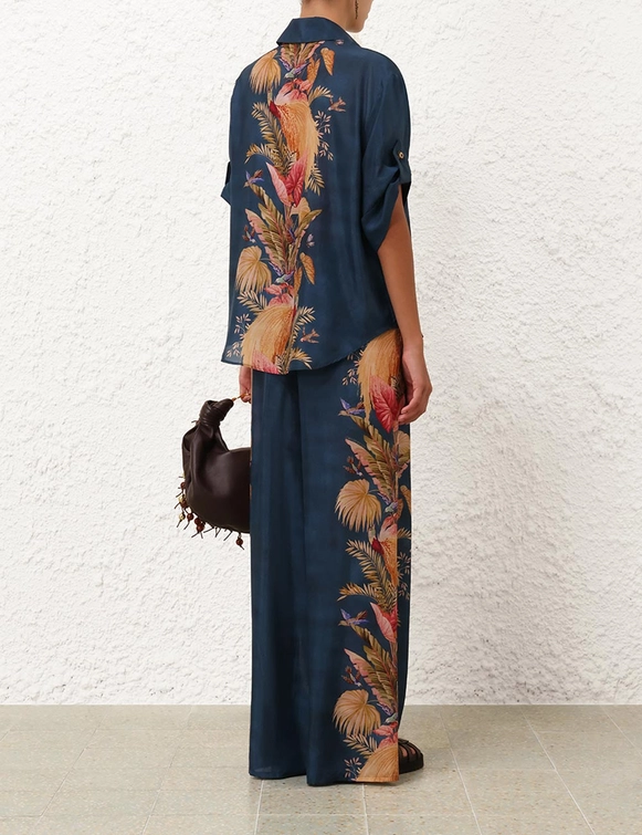 Zimmermann | Ascension Relaxed Pant in Dark Blue