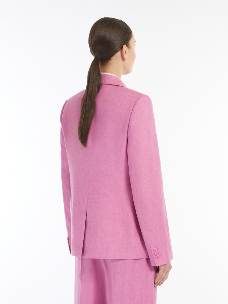 Max Mara | Washed Linen Blazer in Pink