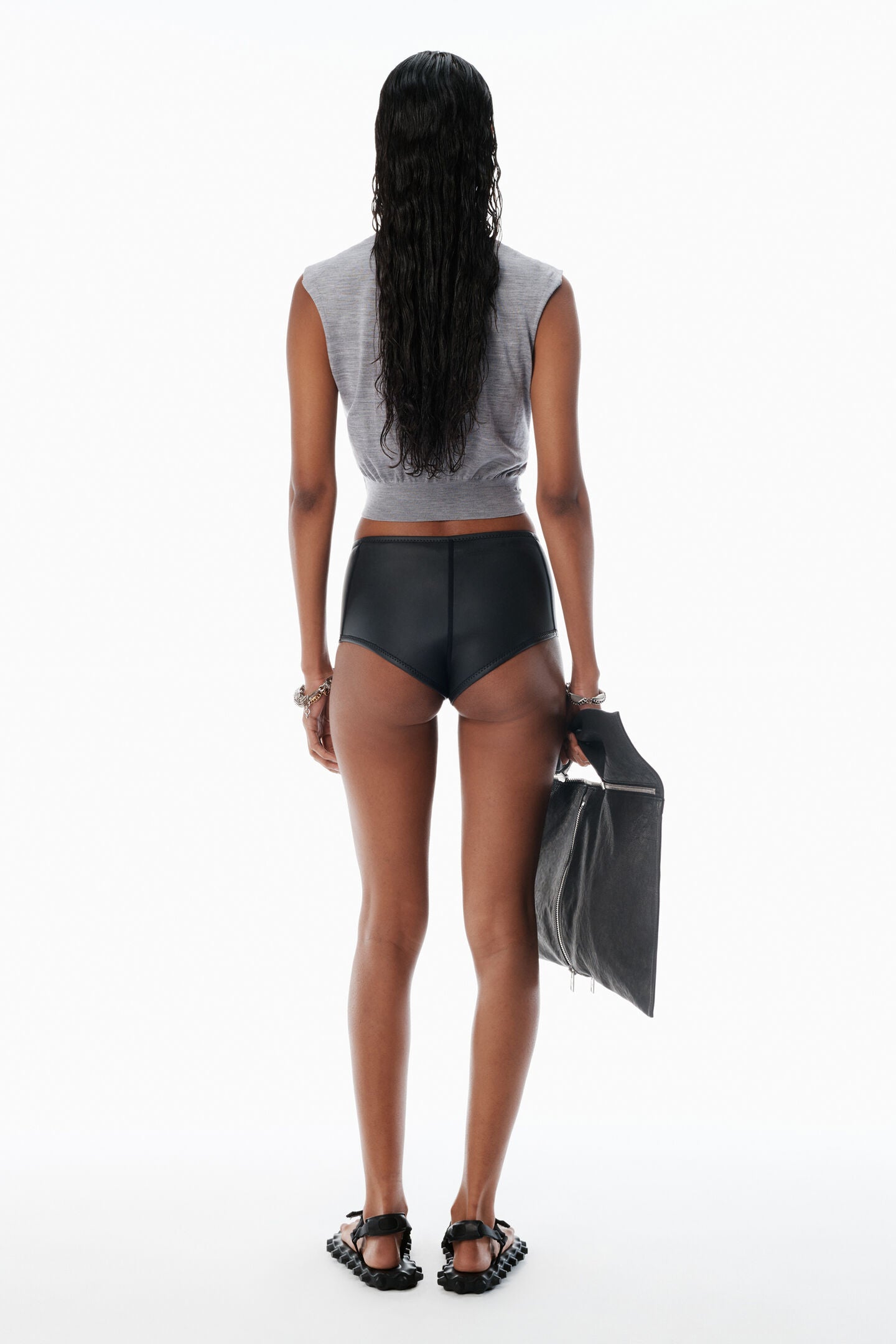 Alexander Wang | Grey Merino Wool Nameplate Top