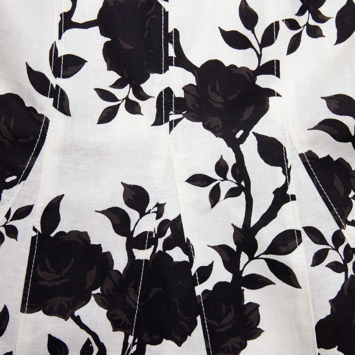 Self-Portrait | Floral Print Linen Midi Dress