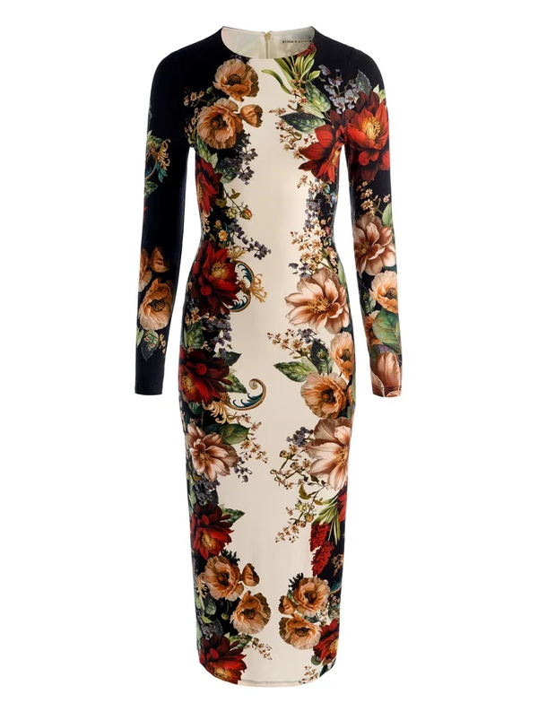 Alice & Olivia | Delora Midi Dress in Floral Radiance
