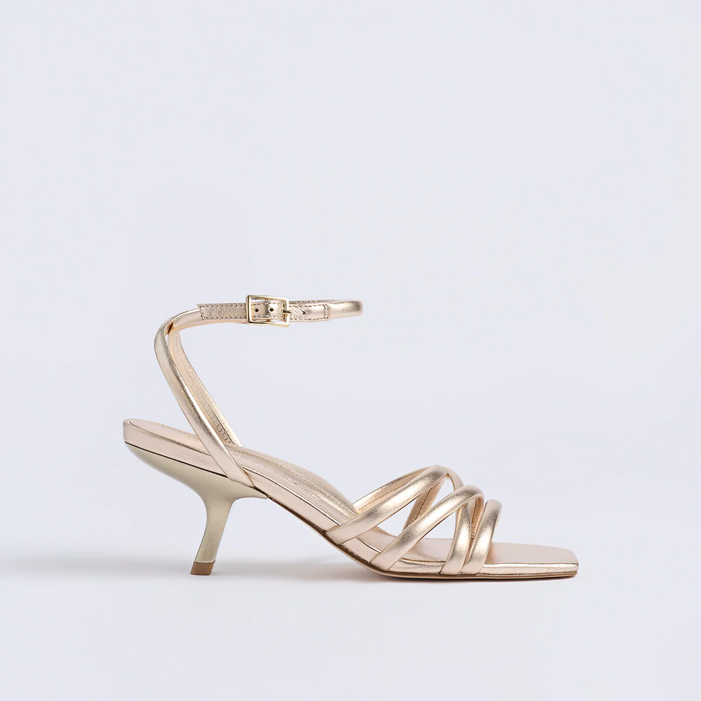 Marion Parke | Clara Angled Heel in Soft Gold