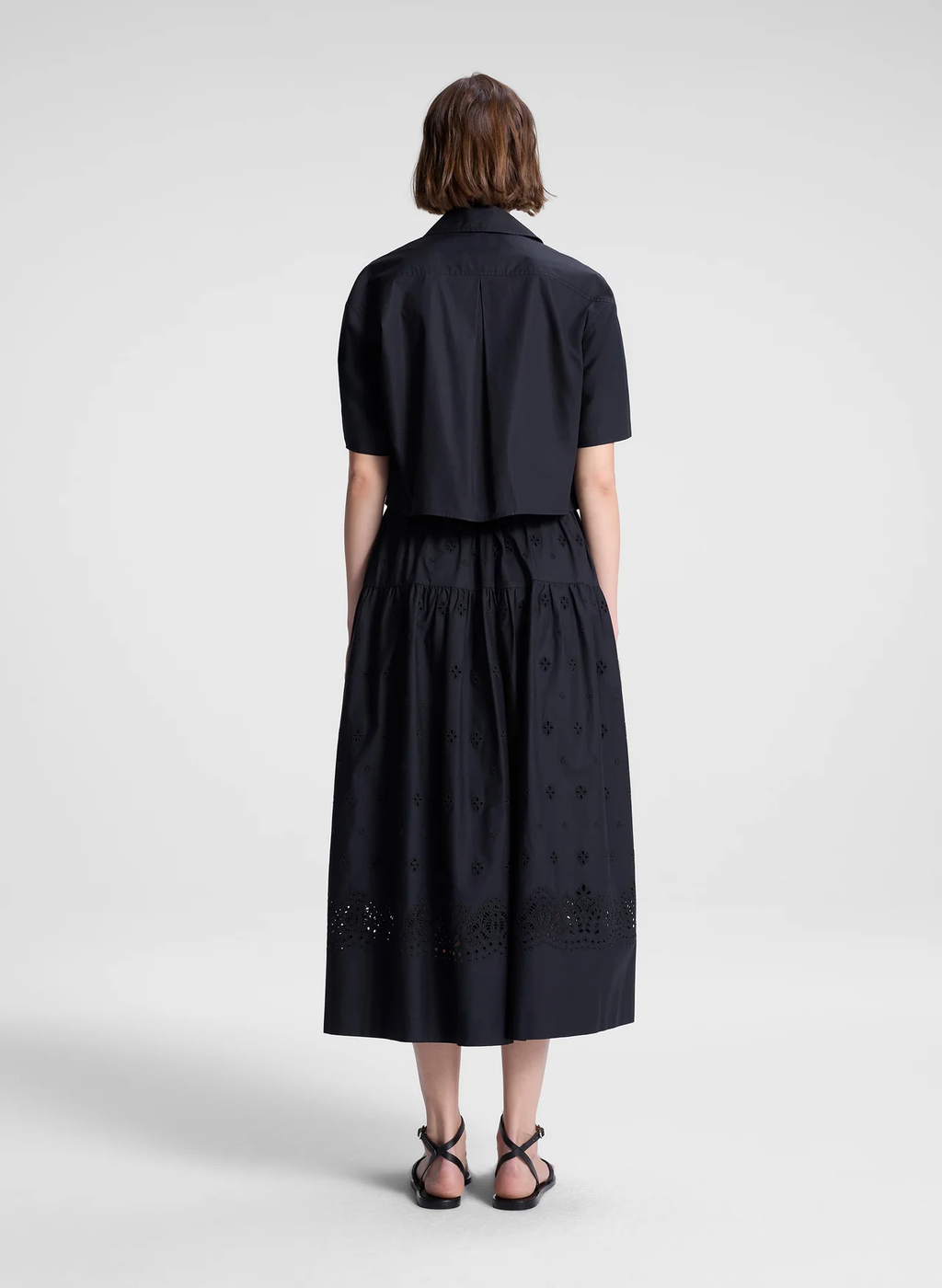 A.L.C. | Jay Embroidered Cotton Midi Skirt