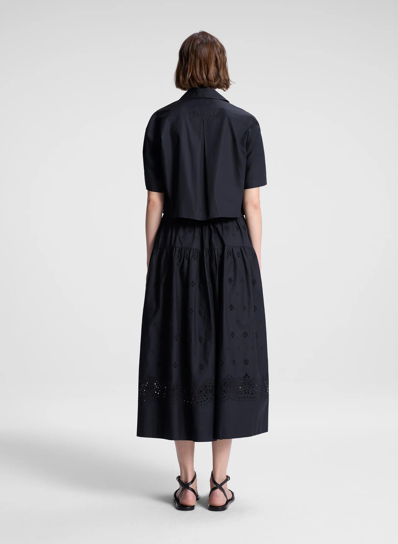 A.L.C. | Jay Embroidered Cotton Midi Skirt