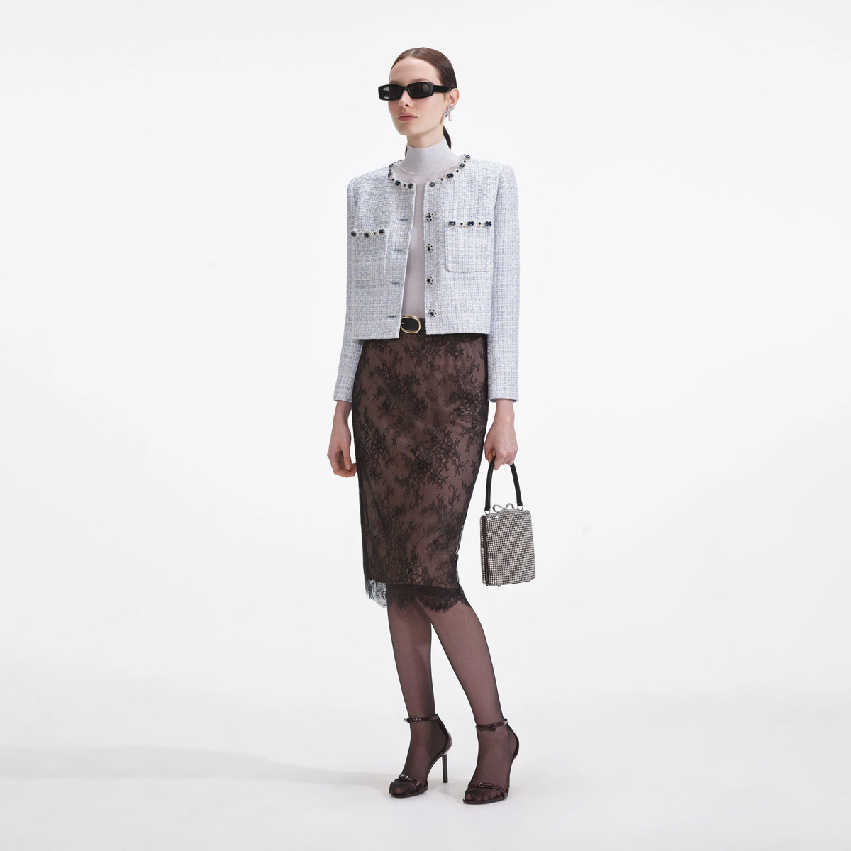 Self-portrait | Blue Boucle Jacket