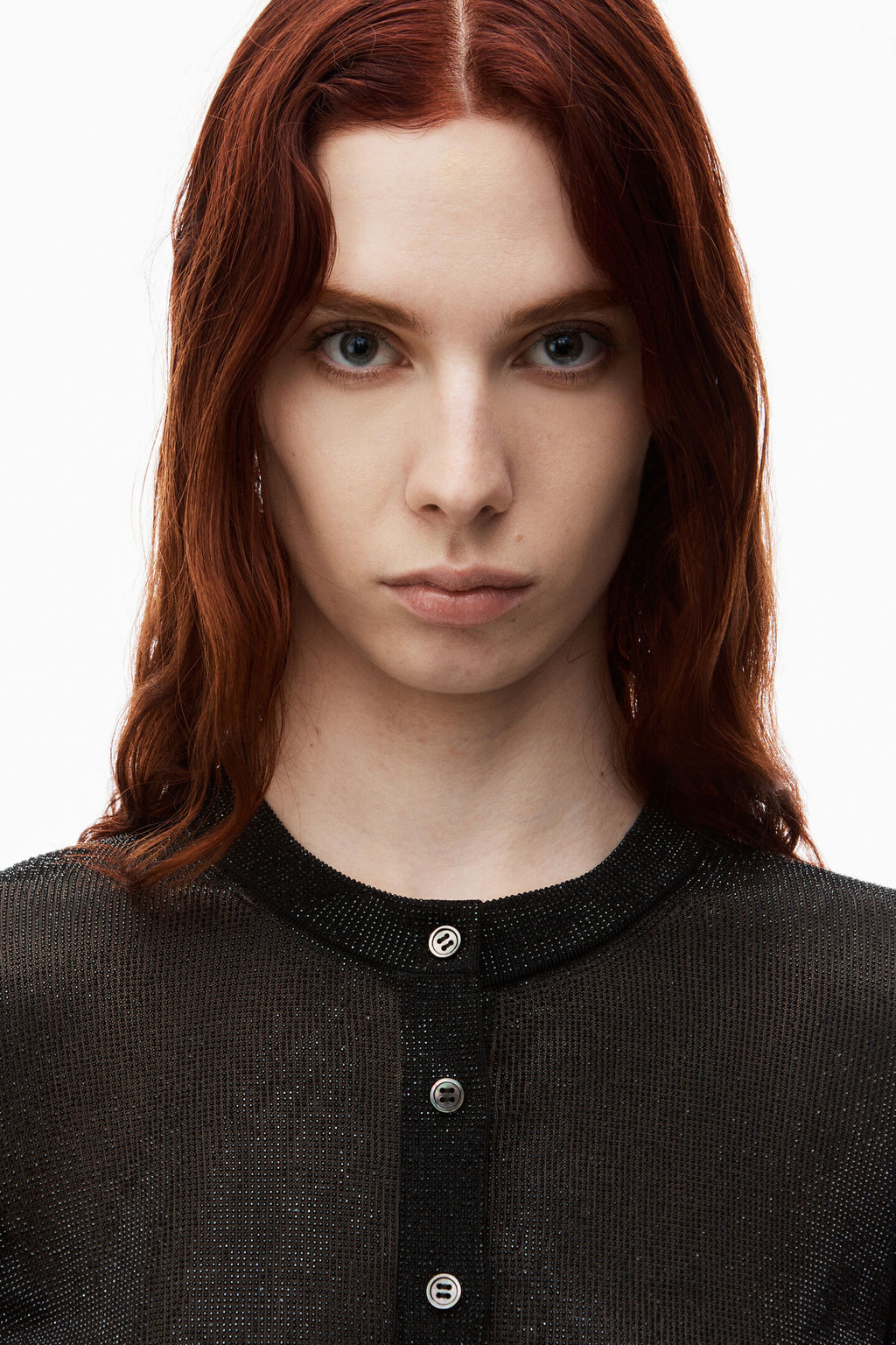 Alexander Wang | Cropped Cardigan in Clear Bead Hotfix