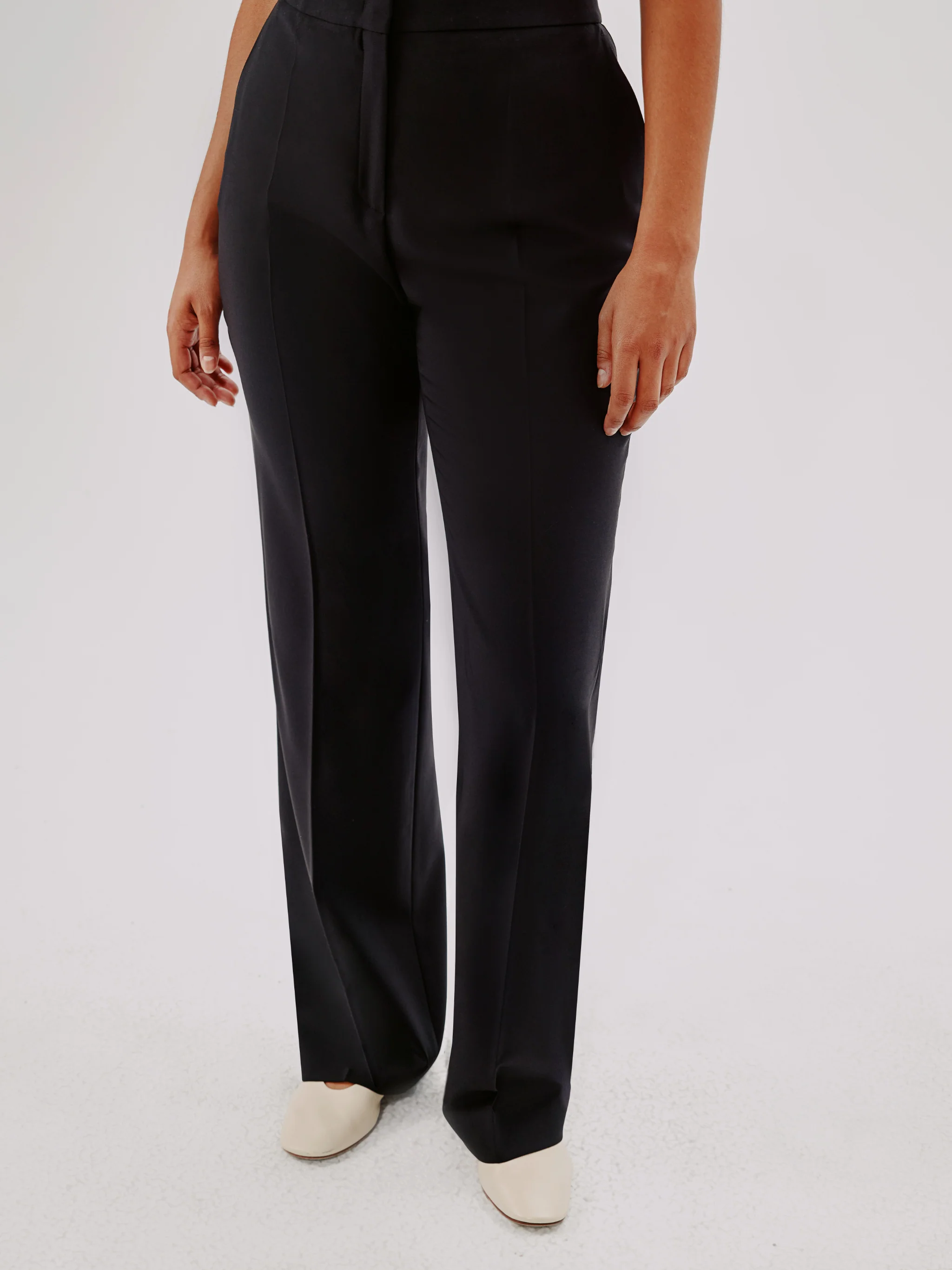 Another Tomorrow | Slight Flare Trouser in Black