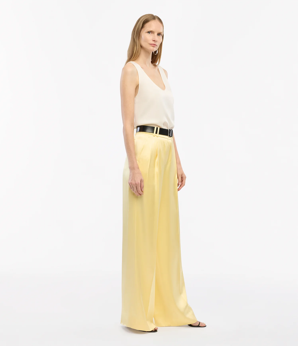 Another Tomorrow | Satin Pleated Trouser