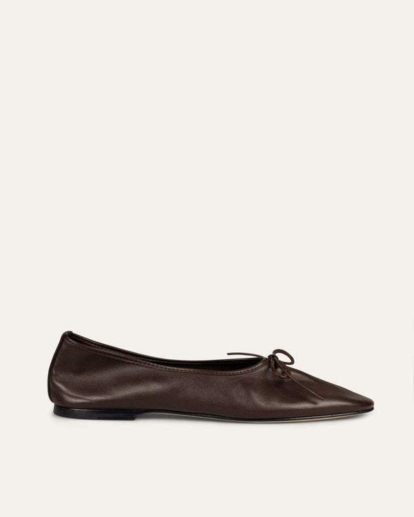 Dear Frances | Gala Shoe With Bow In Espresso