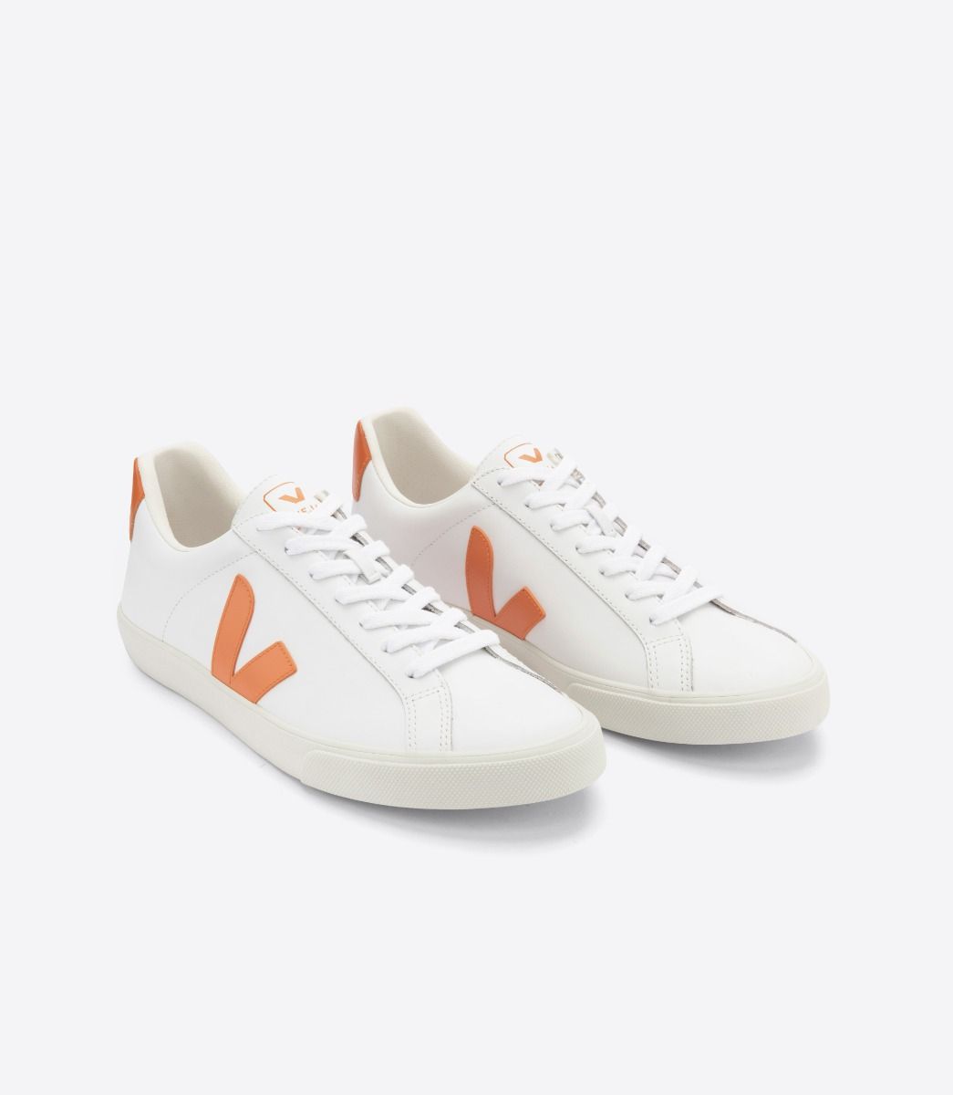 Veja | Leather White Orange