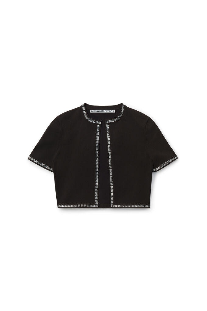 Alexander Wang | Cropped Cardigan In Compact Nylon